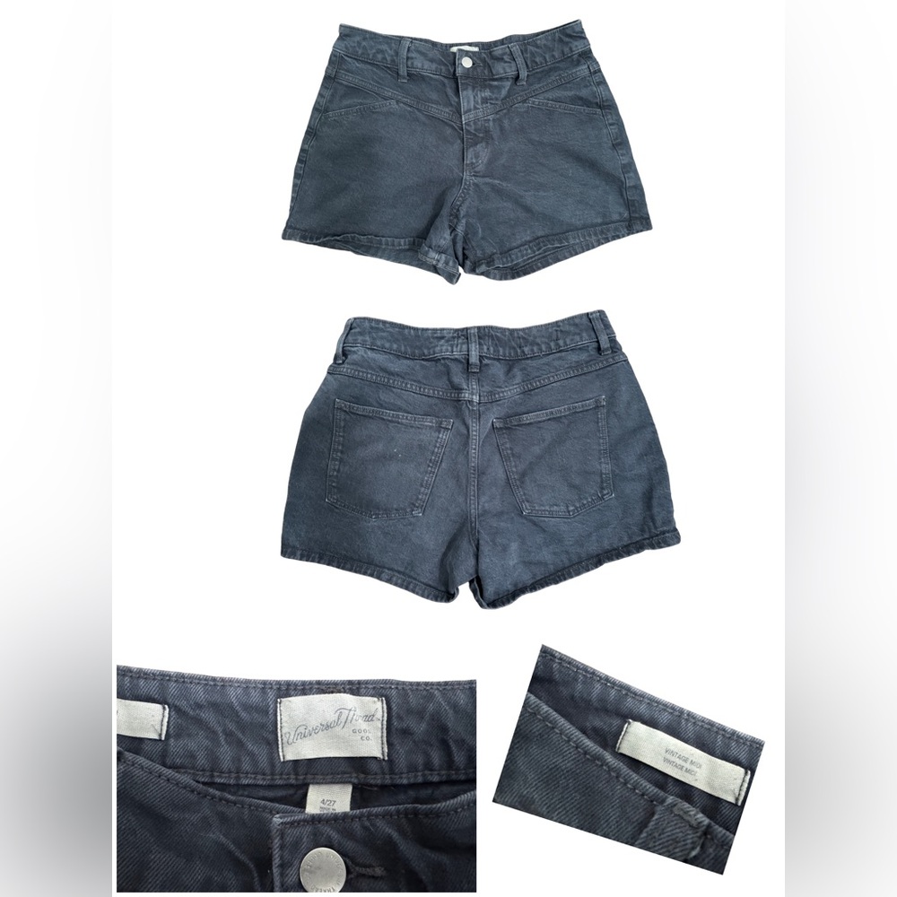 Universal Thread Black Jean Shorts with Frayed Hem